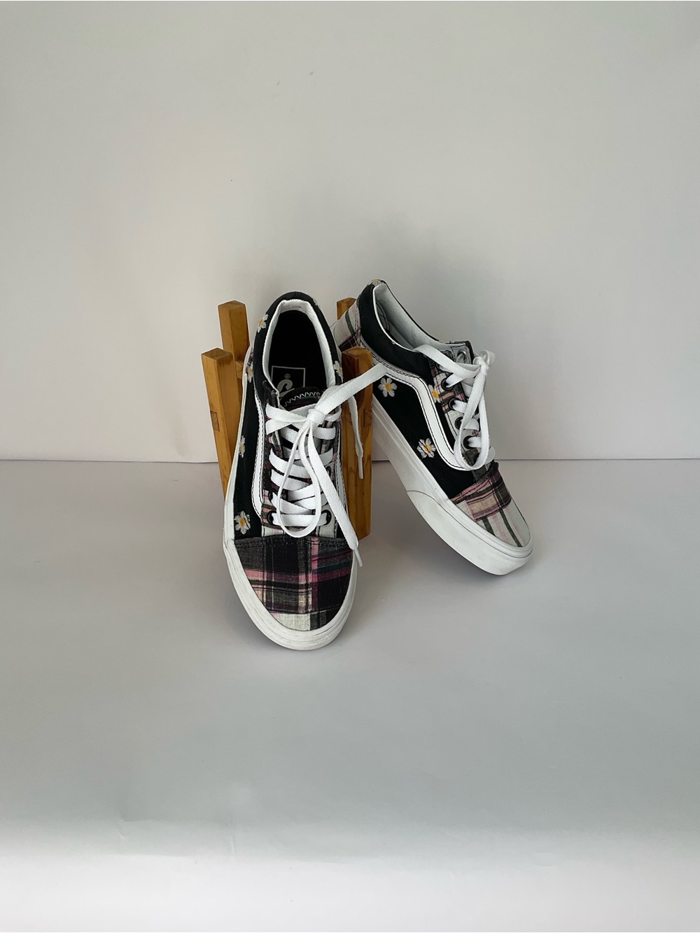 Vans Old Skool Floral Plaid Patchwork Sneakers